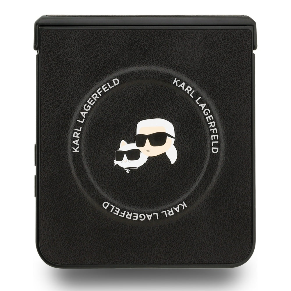 Θήκη MagSafe για Samsung Galaxy Z Flip7 F766, Karl Lagerfeld, Karl & Choupette Pins, Μαύρη