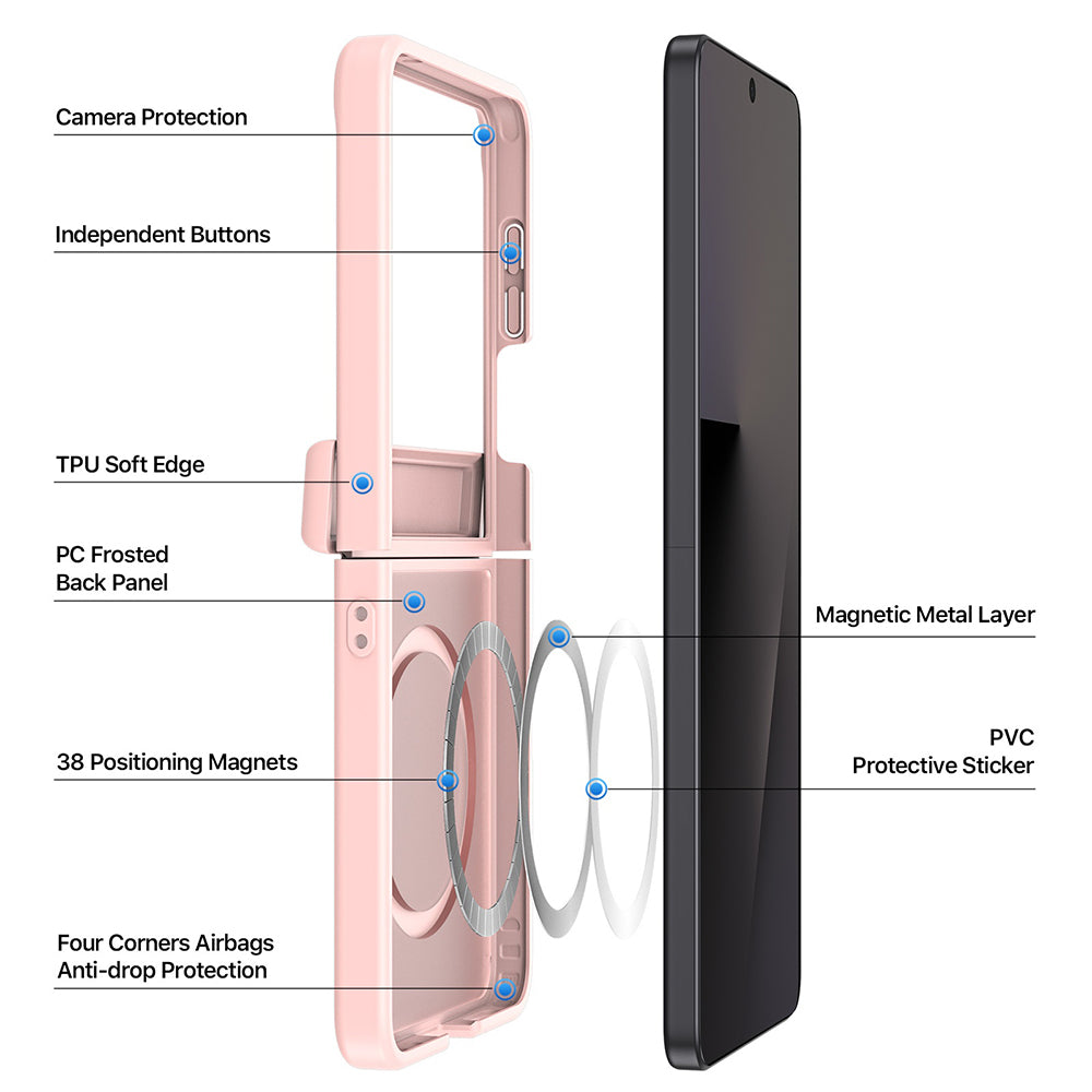 Θήκη MagSafe για Samsung Galaxy Z Flip8 F776, DUX DUCIS, Yind, Ανοιχτό Ροζ