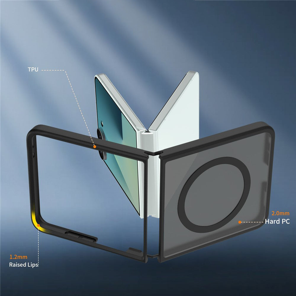 Θήκη MagSafe για Samsung Galaxy Z Flip8 F776, Techsuit, PureFrost, Μαύρο Σατινέ