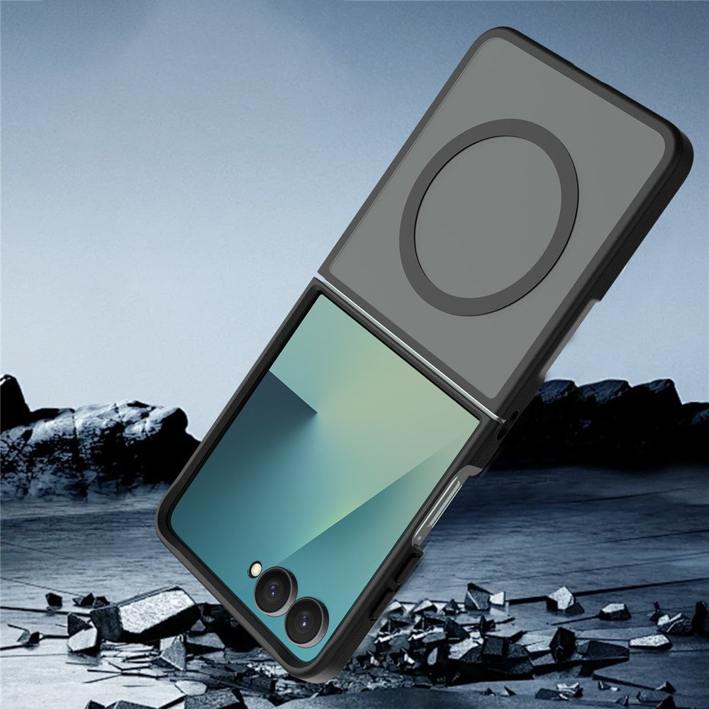 Θήκη MagSafe για Samsung Galaxy Z Flip8 F776, Techsuit, PureFrost, Μαύρο Σατινέ