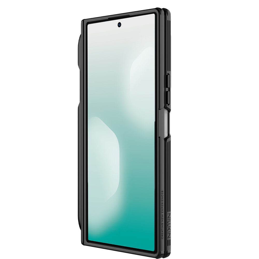Θήκη MagSafe για Samsung Galaxy Z Fold7 F966, Nillkin, CamShield Prop με Διαφανές Κάλυμμα Φακού και Θήκη για S-Pen, Μαύρη Διαφανής