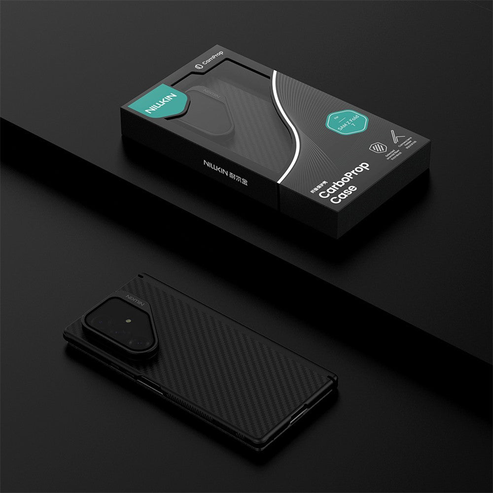 Θήκη MagSafe για Samsung Galaxy Z Fold7 F966, Nillkin, CarboProp με Διαφανές Μαύρο Κάλυμμα Φακού, Μαύρο