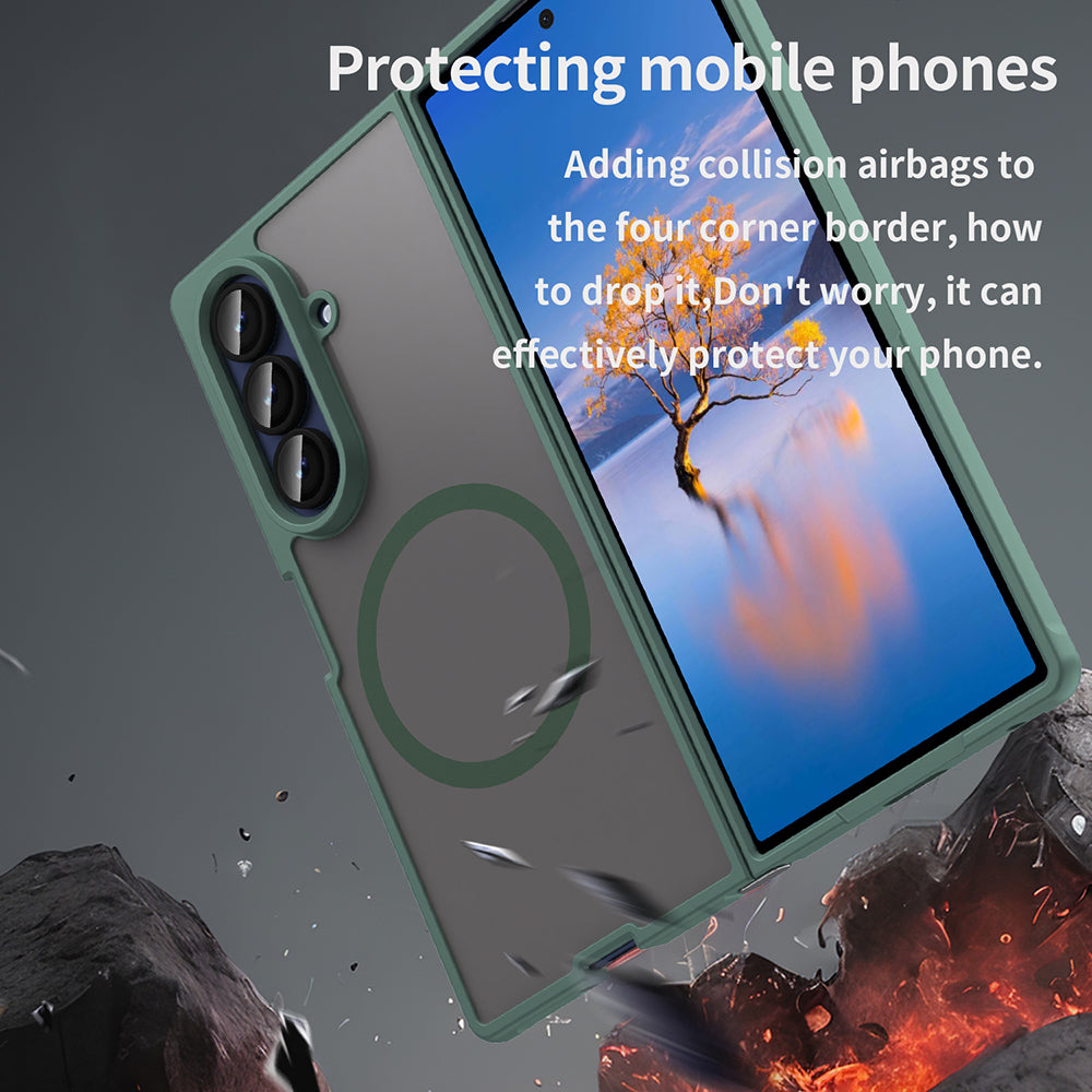 Θήκη MagSafe για Samsung Galaxy Z Fold7 F966, Techsuit, HaloFrost II, Πράσινο