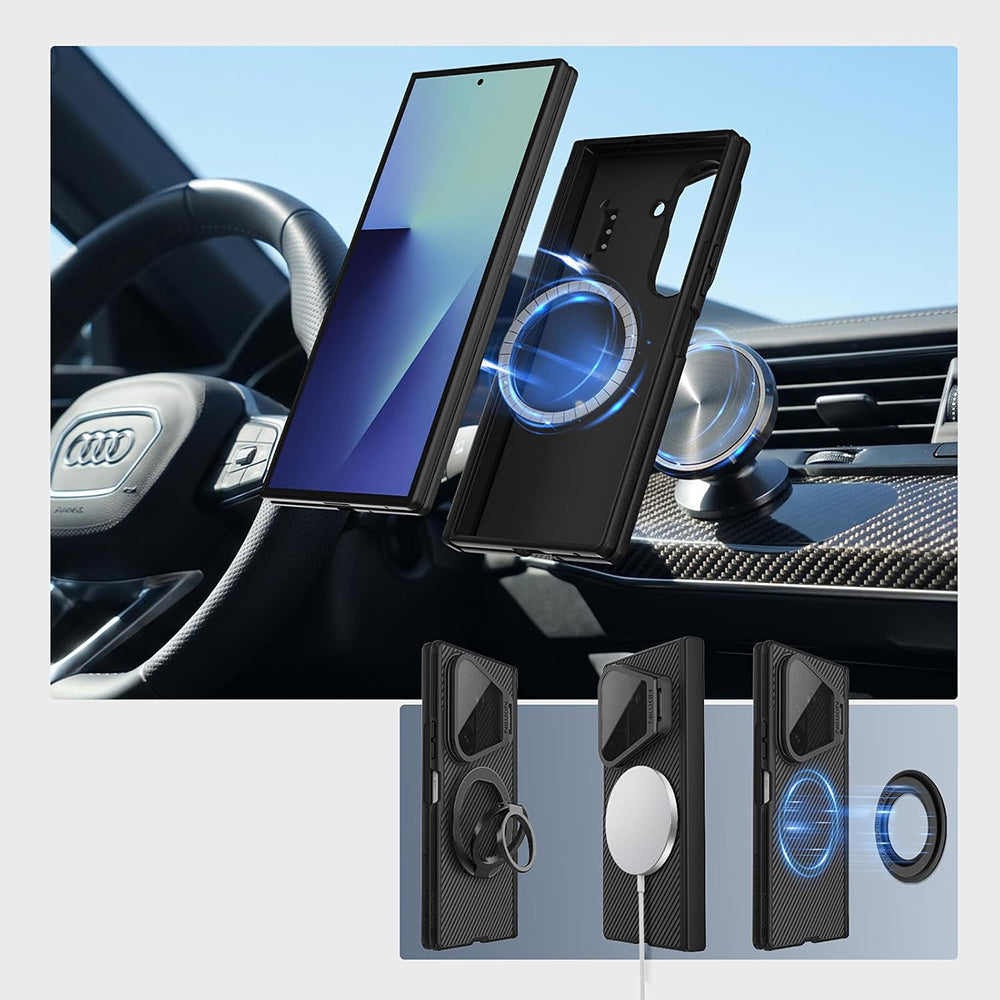 Θήκη MagSafe για Samsung Galaxy Z Fold8 Ultra F976, Nillkin, CamShield Pro με Διαφανές Μαύρο Κάλυμμα Φακού και Θήκη για S-Pen, Μαύρη
