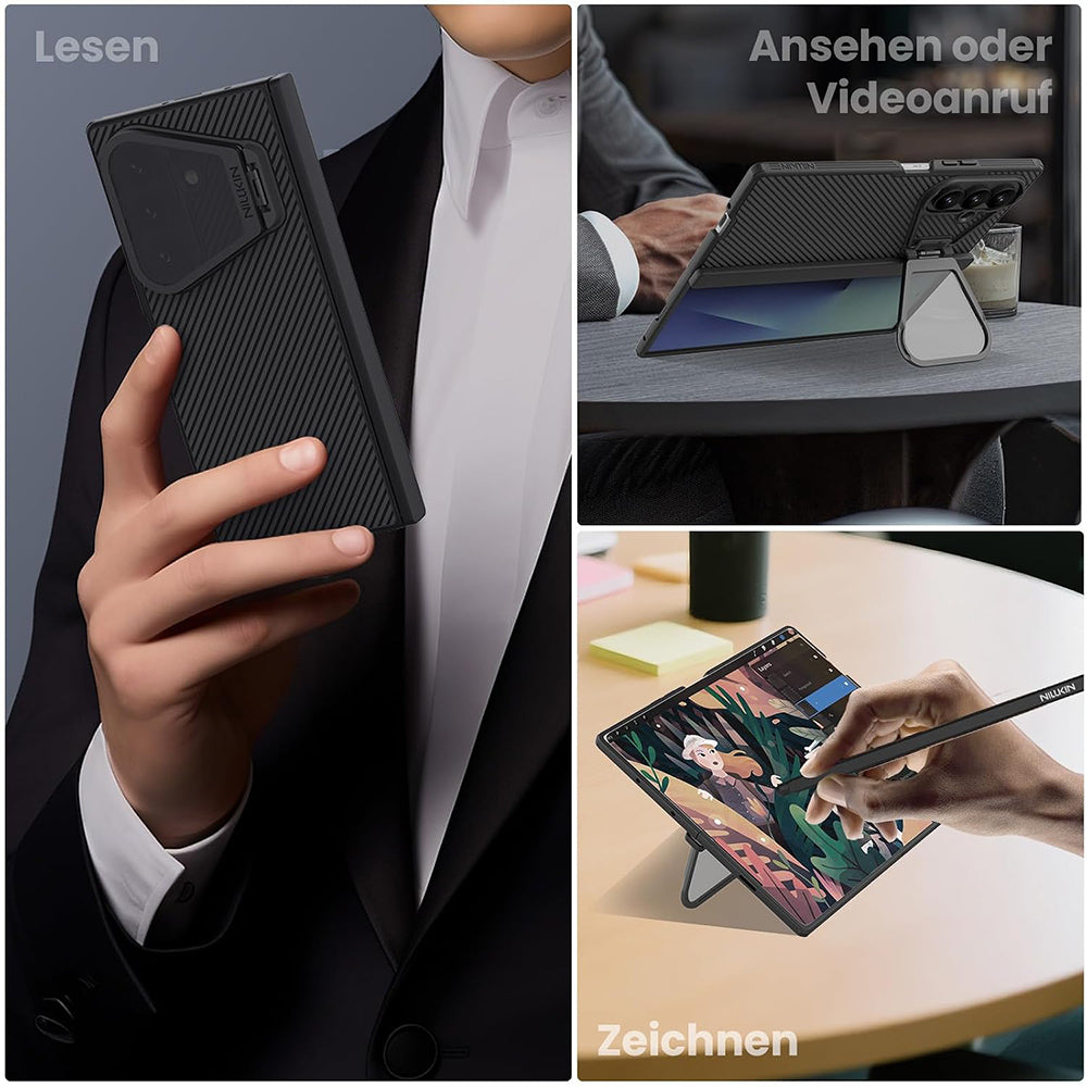 Θήκη MagSafe για Samsung Galaxy Z Fold8 Ultra F976, Nillkin, CamShield Pro με Διαφανές Μαύρο Κάλυμμα Φακού και Θήκη για S-Pen, Μαύρη