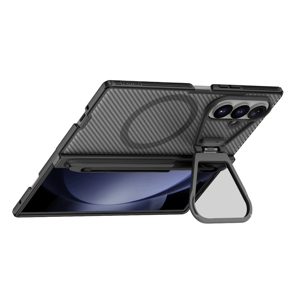 Θήκη MagSafe για Samsung Galaxy Z Fold8 Ultra F976, Nillkin, CamShield Pro με Διαφανές Κάλυμμα Φακού και Θήκη για S-Pen, Μαύρη Διαφανής