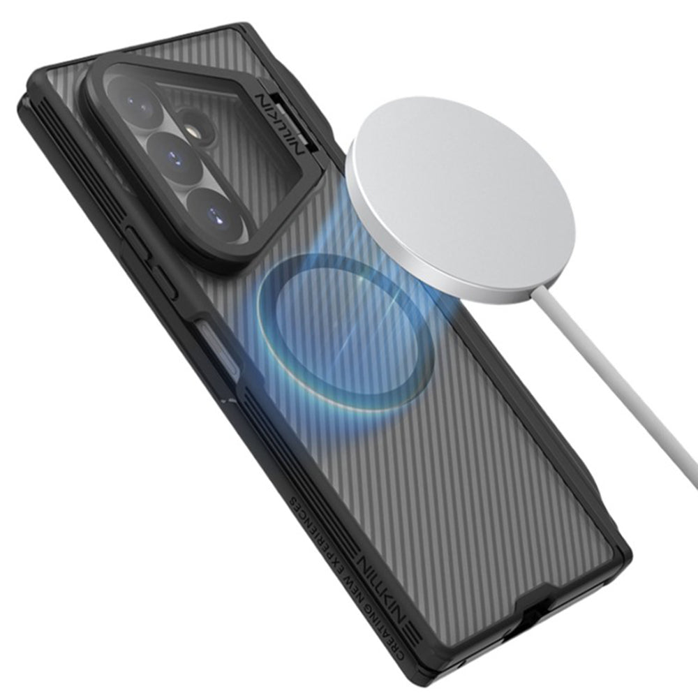 Θήκη MagSafe για Samsung Galaxy Z Fold8 Ultra F976, Nillkin, CamShield Pro με Διαφανές Κάλυμμα Φακού και Θήκη για S-Pen, Μαύρη Διαφανής