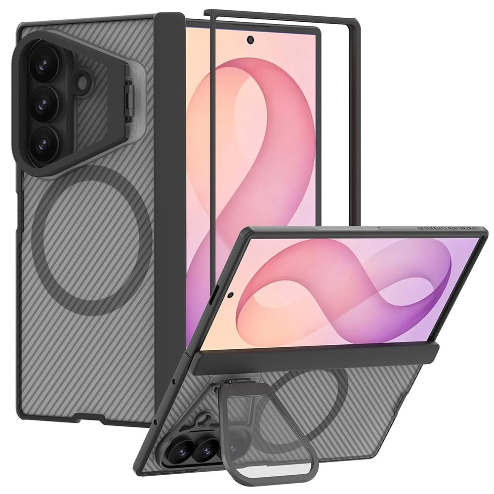 Θήκη MagSafe για Samsung Galaxy Z Fold8 Ultra F976, Nillkin, CamShield Pro με Διαφανές Κάλυμμα Φακού, Μαύρη Διαφανής