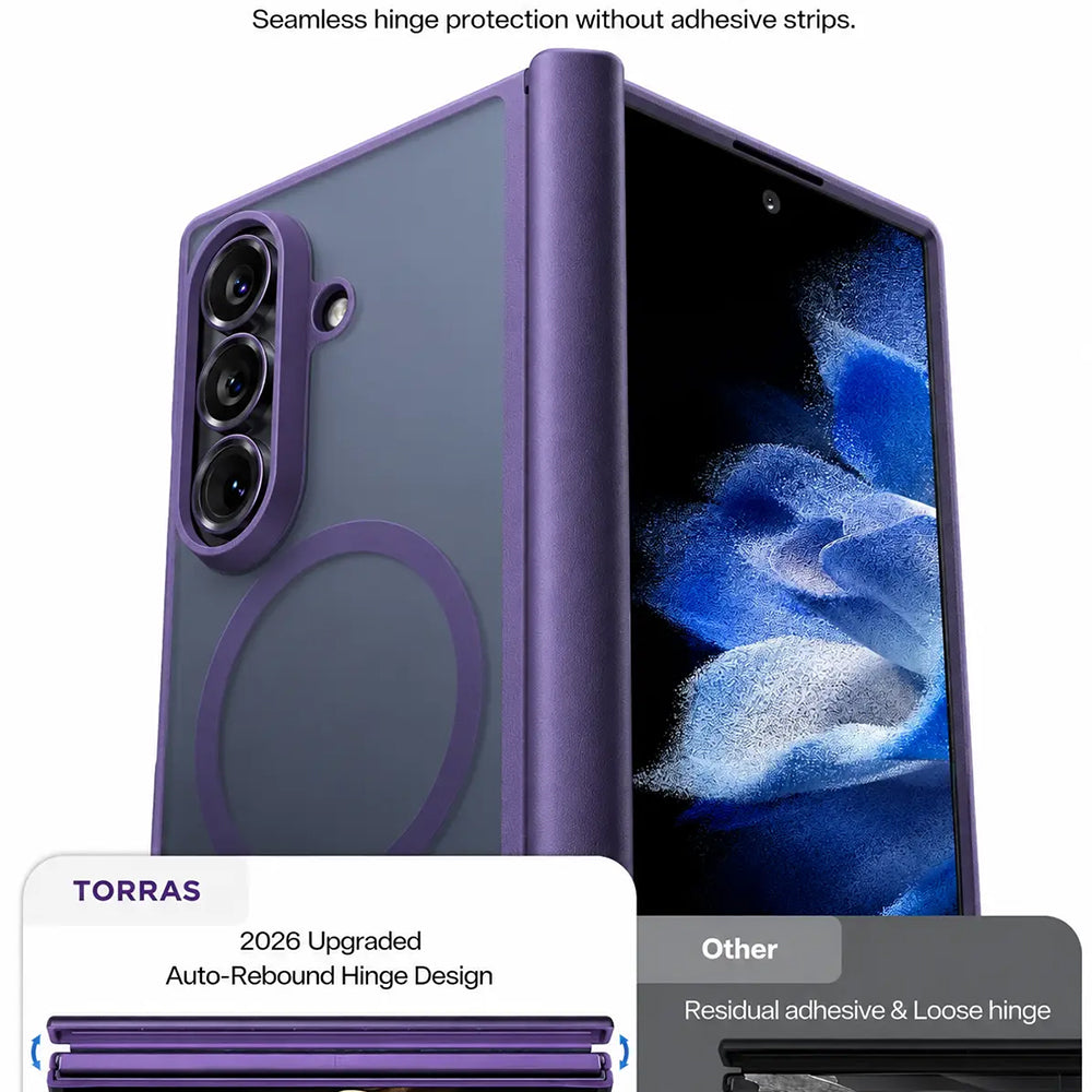 Θήκη MagSafe για Samsung Galaxy Z Fold8 Ultra F976, Torras, Guardian, Σκούρο Μωβ