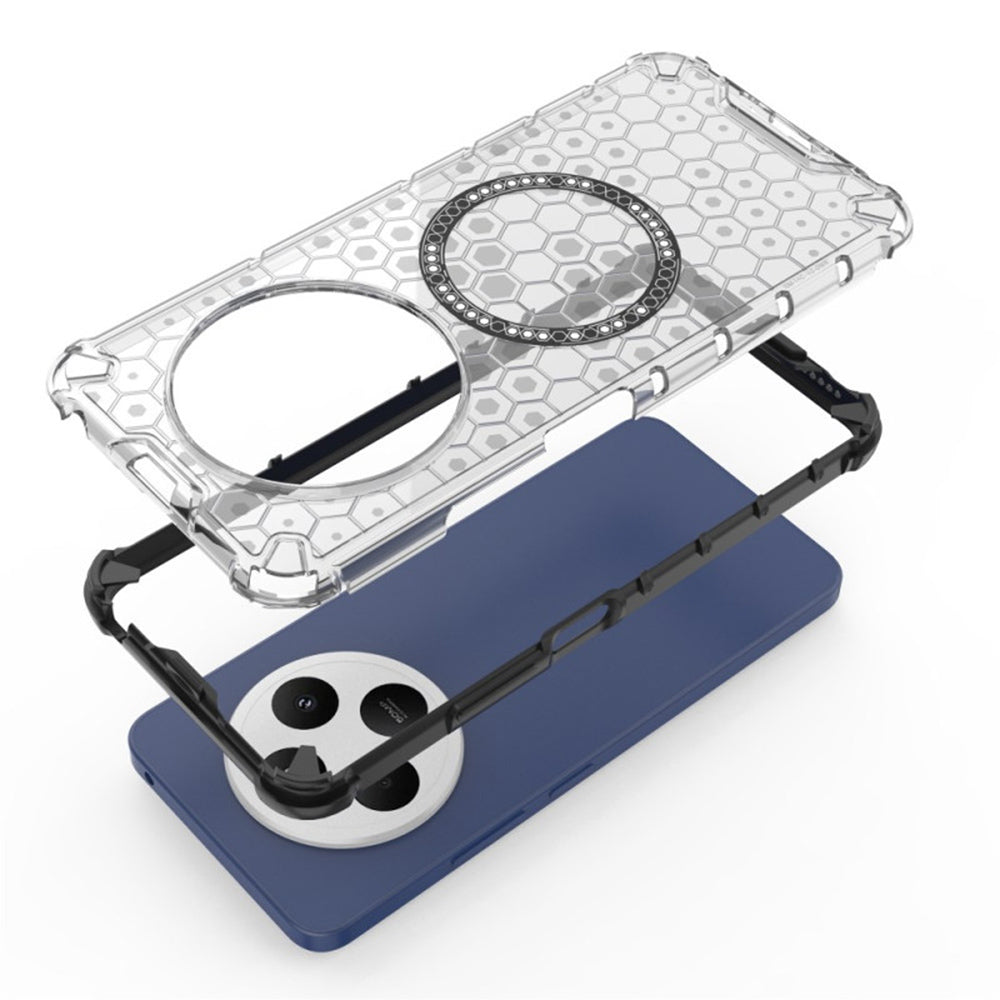 Θήκη MagSafe για Xiaomi Poco C75 / Redmi 14C, Techsuit, HoneyComb Shield, Λευκό