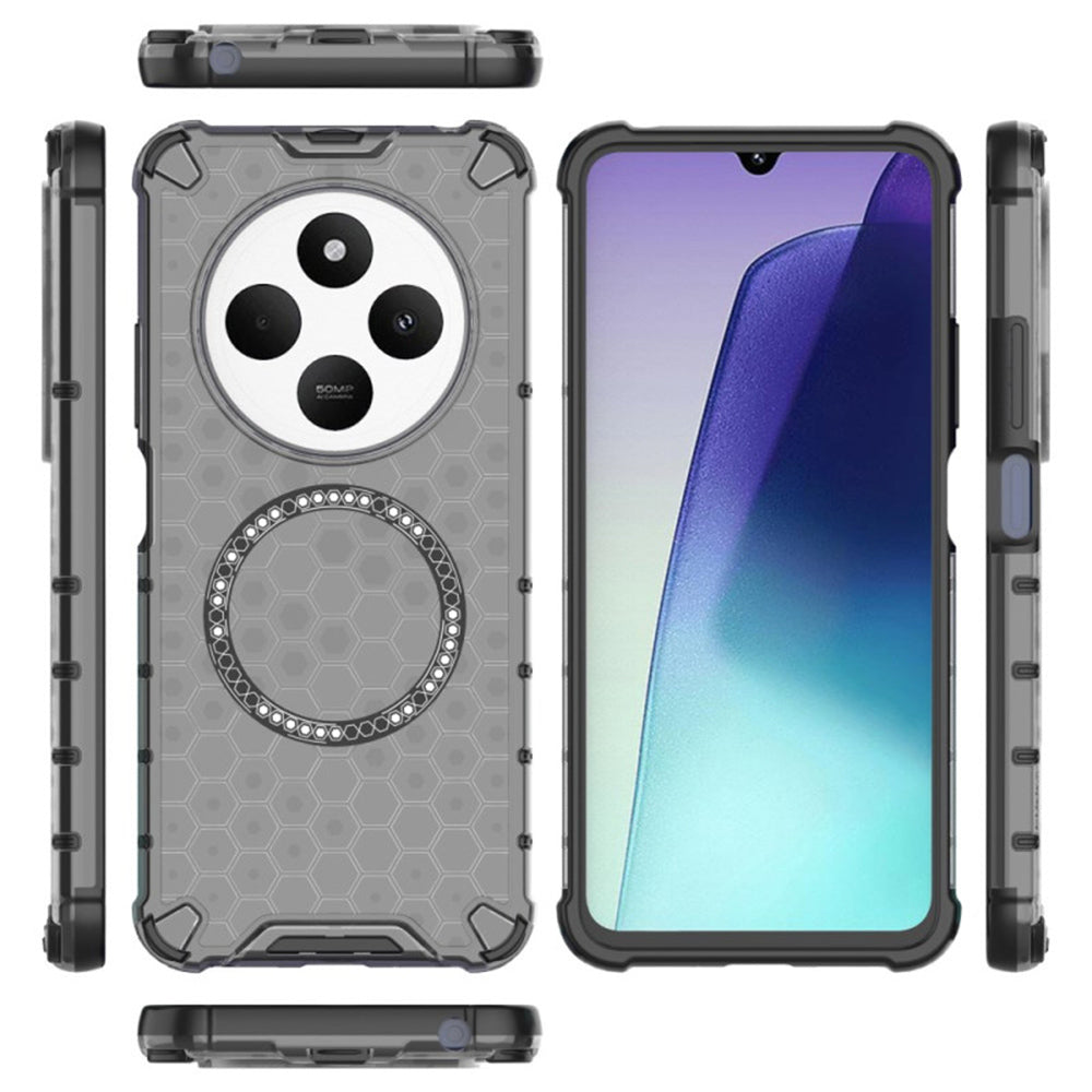 Θήκη MagSafe για Xiaomi Poco C75 / Redmi 14C, Techsuit, HoneyComb Shield, Μαύρη