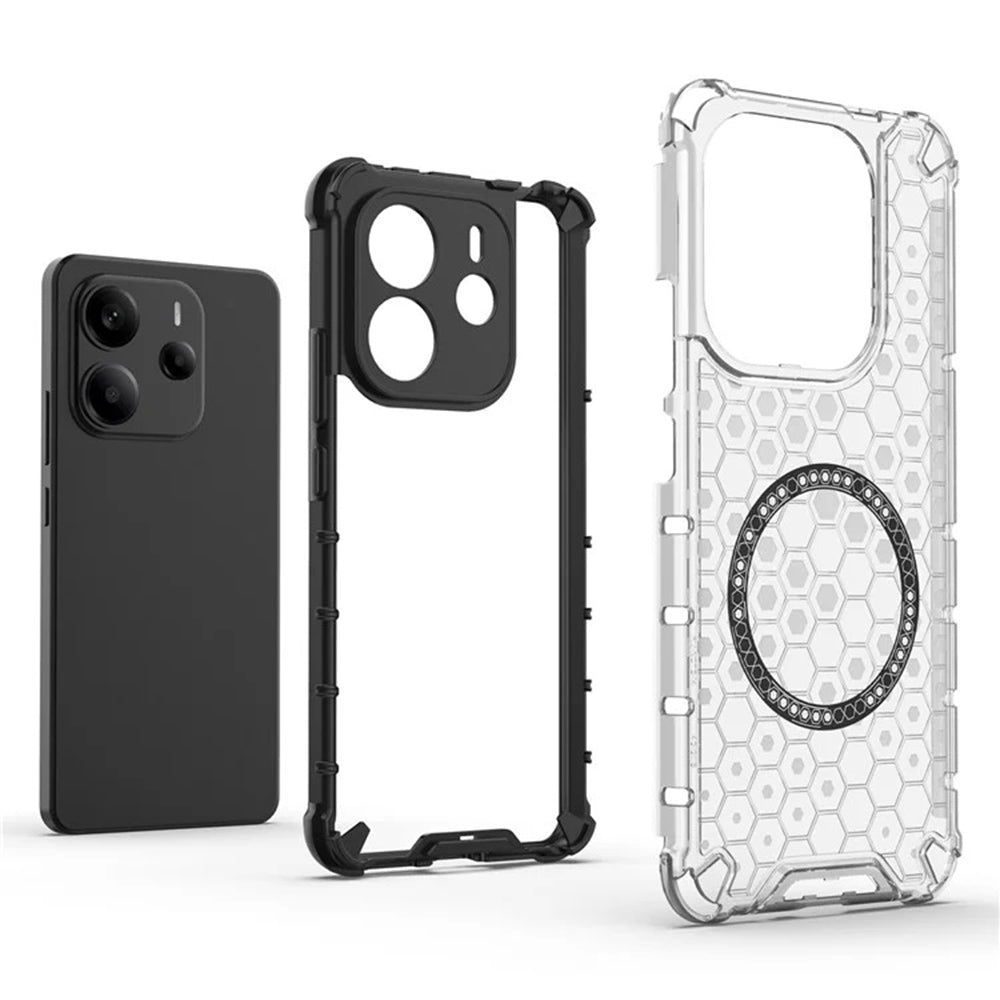 Θήκη MagSafe για Xiaomi Redmi Note 14 4G (Περιφερειακή), Techsuit, HoneyComb Shield, Λευκή