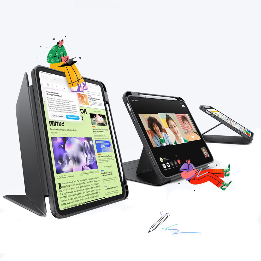 Θήκη για Apple iPad (2025) / (2022), ESR, Flip Hybrid, Μαύρη, Επανασφραγισμένη
