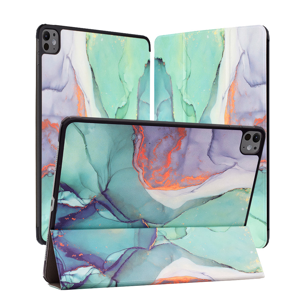Θήκη για Apple iPad Pro 13 (2024), Techsuit, FoldPro Green Time, Πολύχρωμο