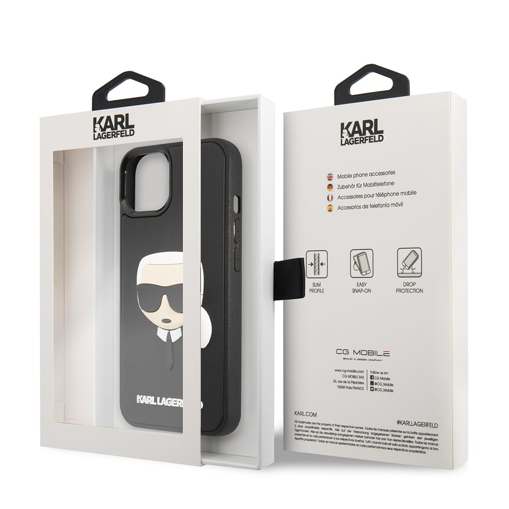 Θήκη για Apple iPhone 14 Plus, Karl Lagerfeld, 3D Rubber Karl's Head, Μαύρη