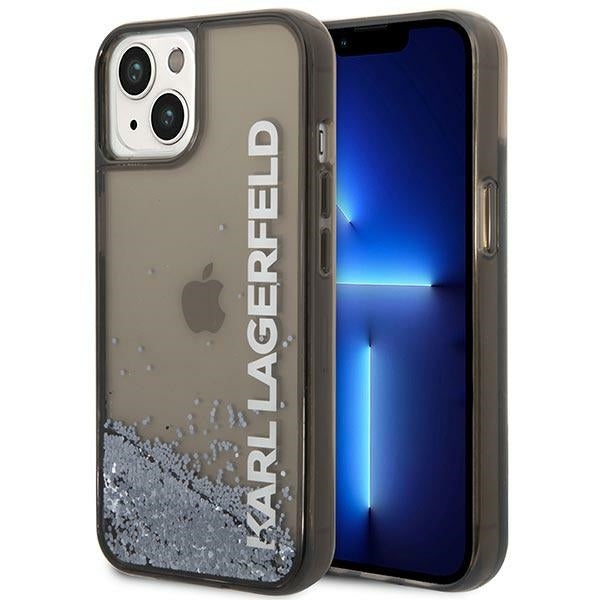Θήκη για Apple iPhone 14 Plus, Karl Lagerfeld, Liquid Glitter KL Logo, Μαύρη