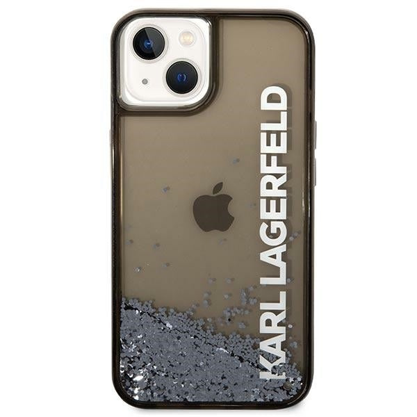 Θήκη για Apple iPhone 14 Plus, Karl Lagerfeld, Liquid Glitter KL Logo, Μαύρη