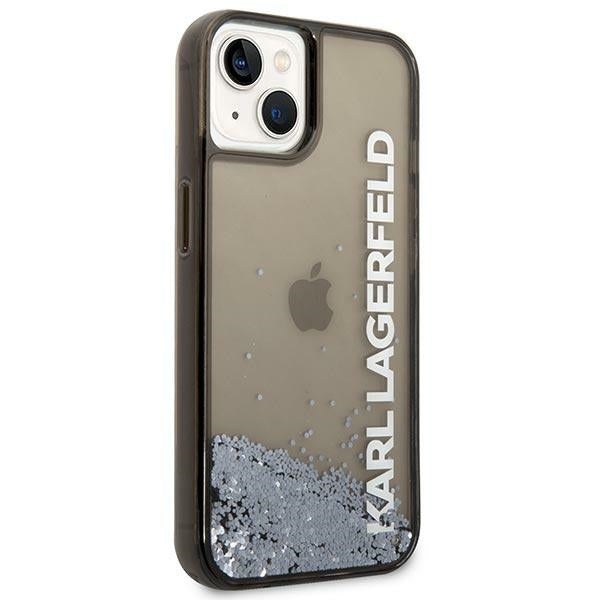 Θήκη για Apple iPhone 14 Plus, Karl Lagerfeld, Liquid Glitter KL Logo, Μαύρη