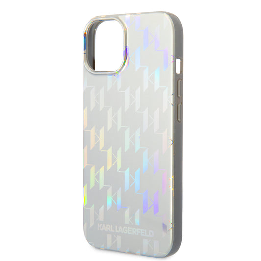 Θήκη για Apple iPhone 14 Plus, Karl Lagerfeld, Monogram Iridescent, Ασημί