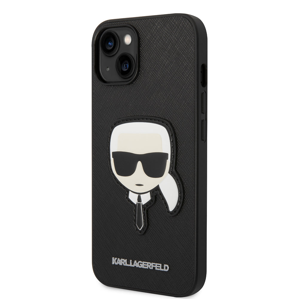 Θήκη για Apple iPhone 14 Plus, Karl Lagerfeld, Saffiano Karl's Head, Μαύρη