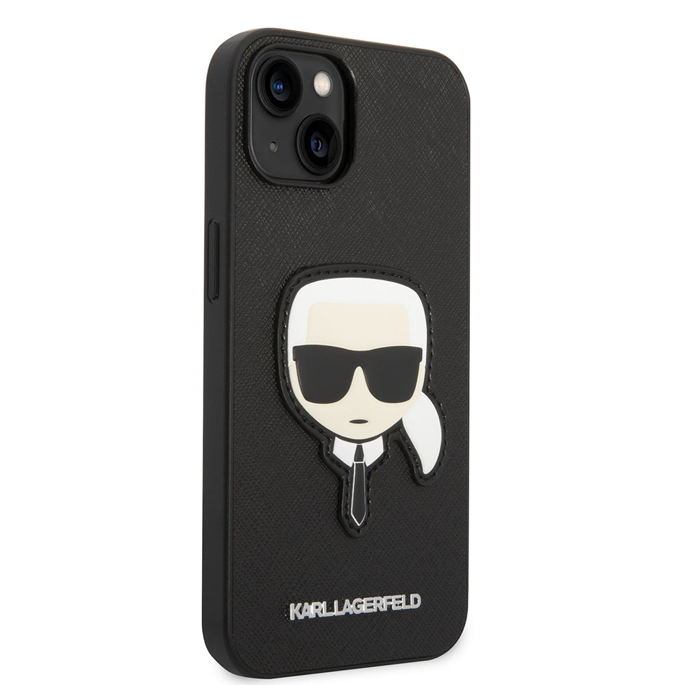 Θήκη για Apple iPhone 14 Plus, Karl Lagerfeld, Saffiano Karl's Head, Μαύρη