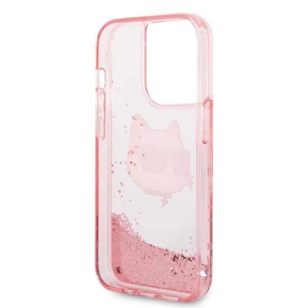 Θήκη για Apple iPhone 14 Pro, Karl Lagerfeld, Glitter Choupette's Head, Ροζ