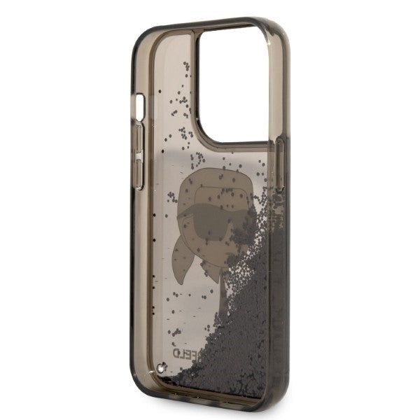 Θήκη για Apple iPhone 14 Pro, Karl Lagerfeld, Glitter Karl's Head, Μαύρη