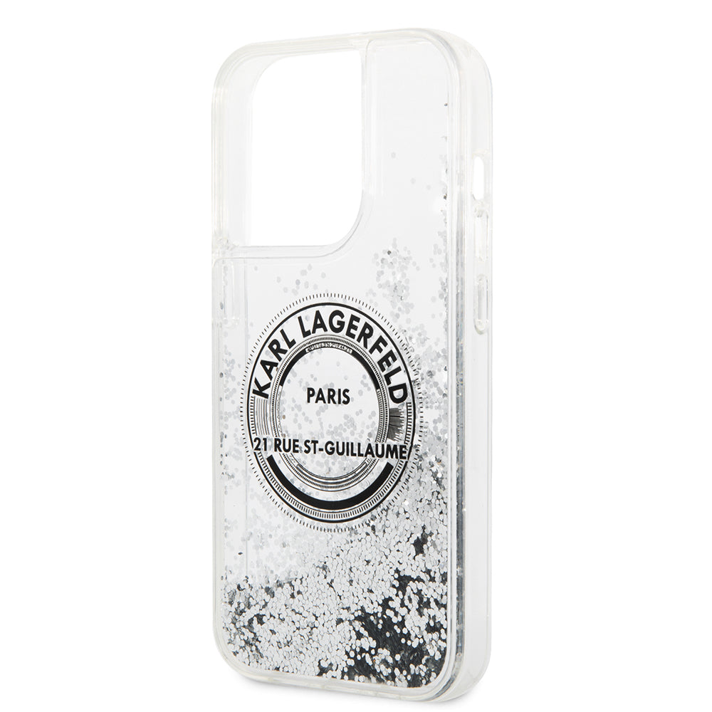 Θήκη για Apple iPhone 14 Pro, Karl Lagerfeld, Liquid Glitter RSG, Ασημί