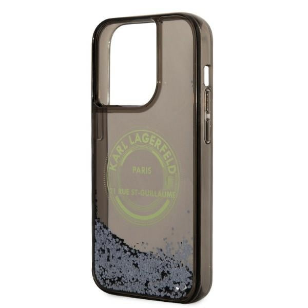 Θήκη για Apple iPhone 14 Pro, Karl Lagerfeld, Liquid Glitter RSG, Μαύρη