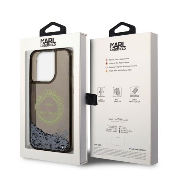 Θήκη για Apple iPhone 14 Pro, Karl Lagerfeld, Liquid Glitter RSG, Μαύρη