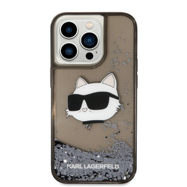 Θήκη για Apple iPhone 14 Pro Max, Karl Lagerfeld, Glitter Choupette's Head, Μαύρη