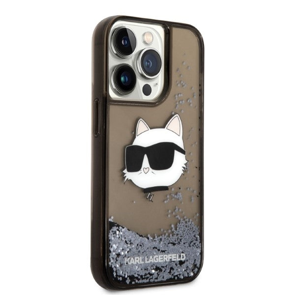 Θήκη για Apple iPhone 14 Pro Max, Karl Lagerfeld, Glitter Choupette's Head, Μαύρη