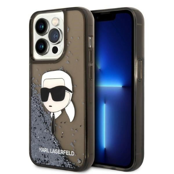 Θήκη για Apple iPhone 14 Pro Max, Karl Lagerfeld, Glitter Karl's Head, Μαύρη