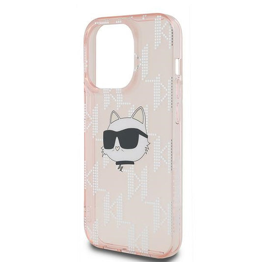 Θήκη για Apple iPhone 14 Pro Max, Karl Lagerfeld, IML Luxury Monogram Choupette's Head, Ροζ