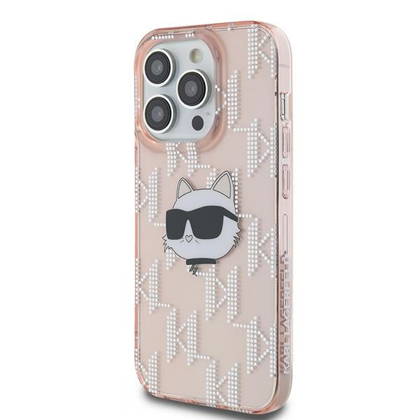 Θήκη για Apple iPhone 14 Pro Max, Karl Lagerfeld, IML Luxury Monogram Choupette's Head, Ροζ