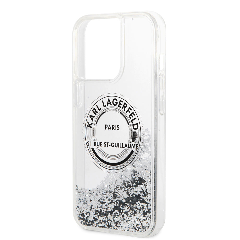Θήκη για Apple iPhone 14 Pro Max, Karl Lagerfeld, Liquid Glitter RSG, Ασημί