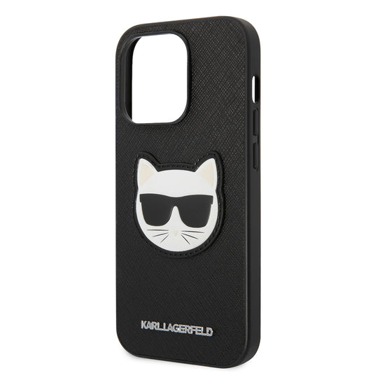 Θήκη για Apple iPhone 14 Pro Max, Karl Lagerfeld, Saffiano Choupette's Head, Μαύρη