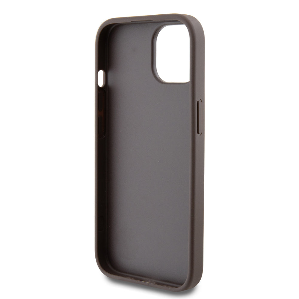 Θήκη για Apple iPhone 15, Guess, 4G Metal Gold Logo, Καφέ