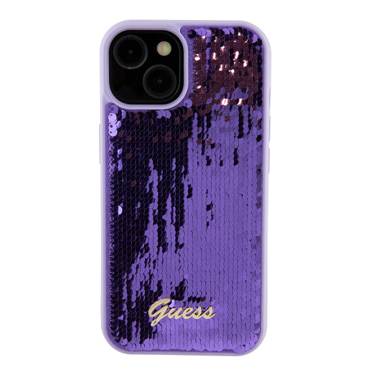 Θήκη για Apple iPhone 15, Guess, Sequin Script Metal, Μοβ