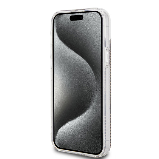 Θήκη για Apple iPhone 15 Plus, Guess, IML 4G Gold Stripe, Καφέ