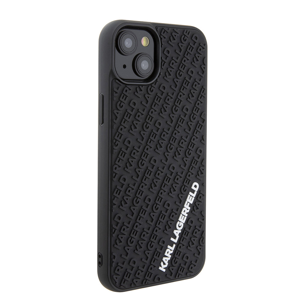 Θήκη για Apple iPhone 15 Plus, Karl Lagerfeld, 3D Rubber Multi Logo, Μαύρη