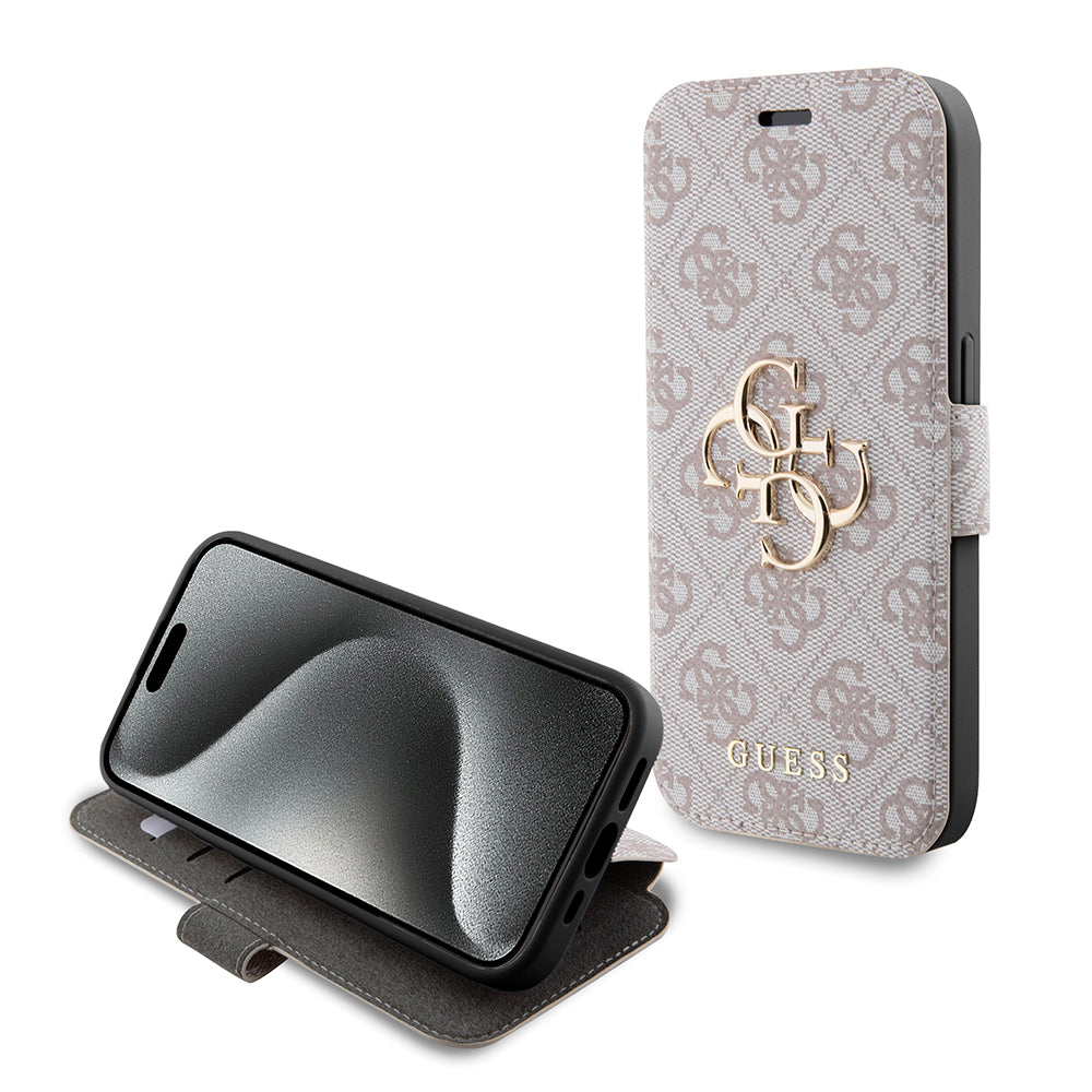 Θήκη για Apple iPhone 15 Pro, Guess, 4G Book, Ροζ