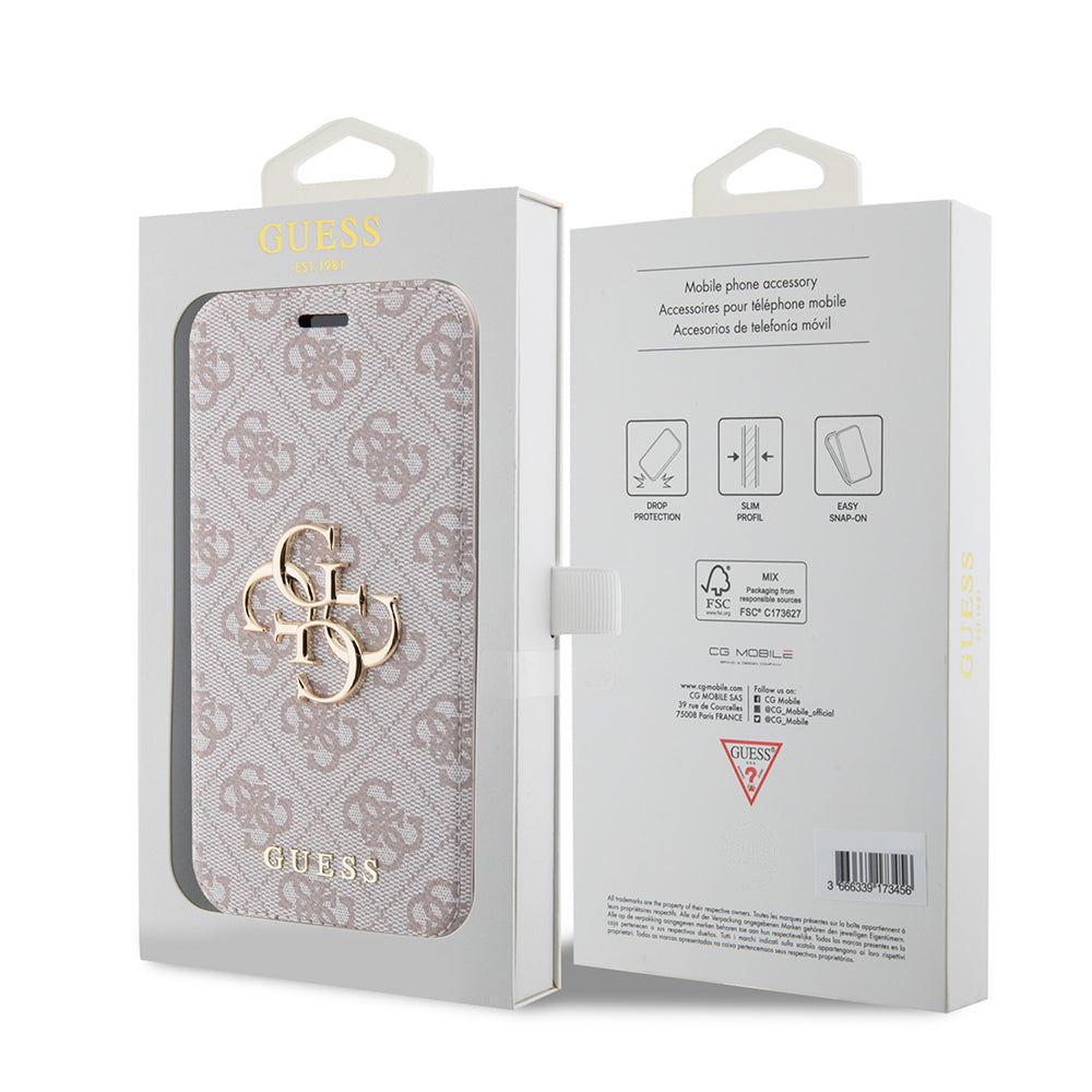 Θήκη για Apple iPhone 15 Pro, Guess, 4G Book, Ροζ