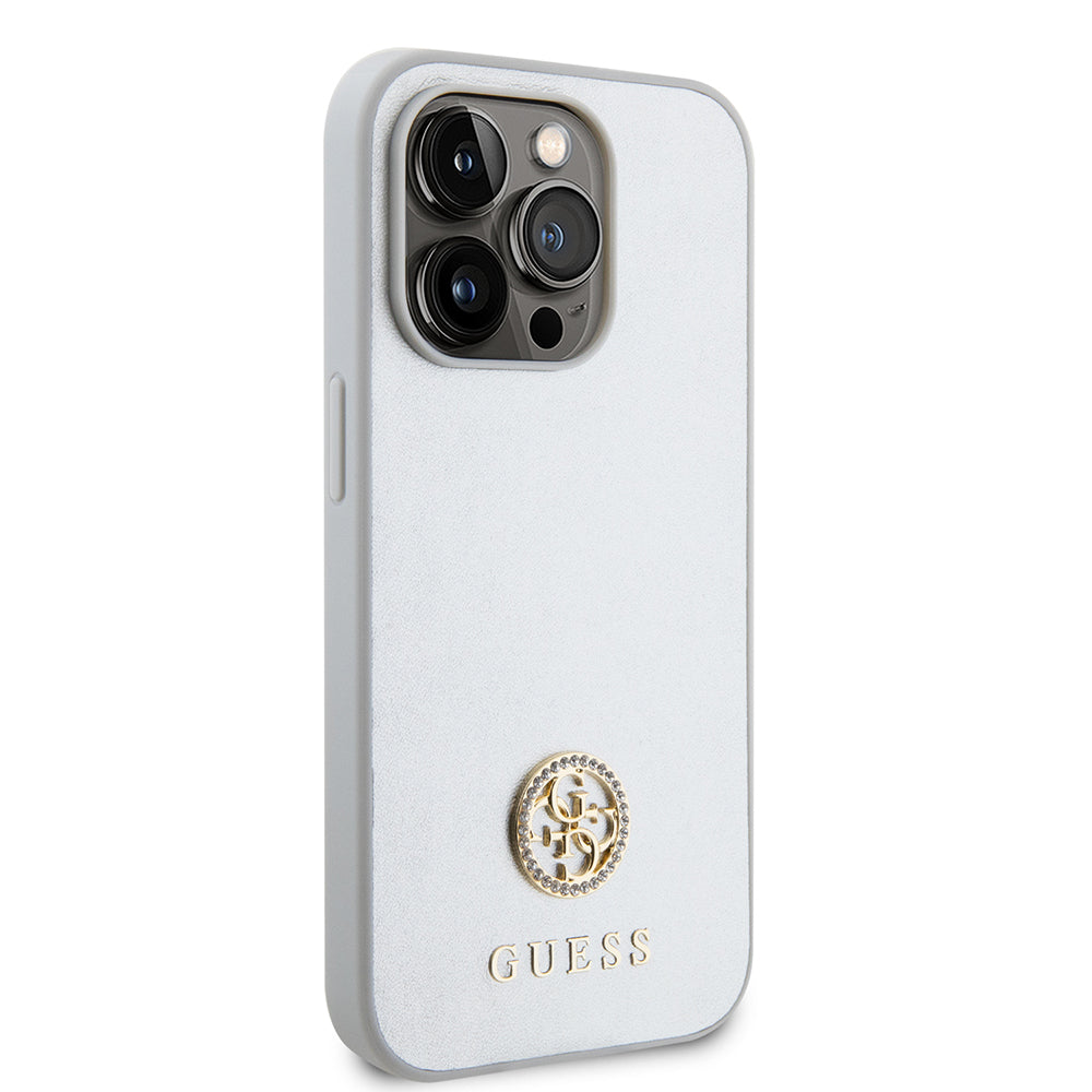 Θήκη για Apple iPhone 15 Pro, Guess, Strass Metal Logo, Ασημί