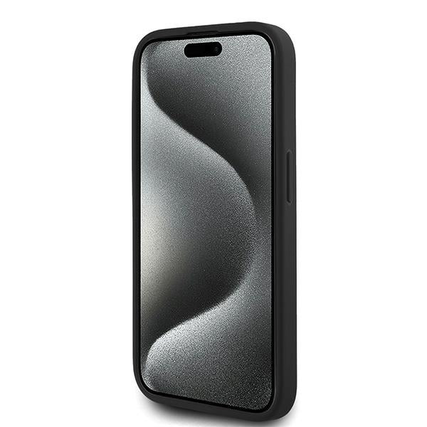 Θήκη για Apple iPhone 15 Pro, Karl Lagerfeld, Diagonal Quilted Script, Μαύρη