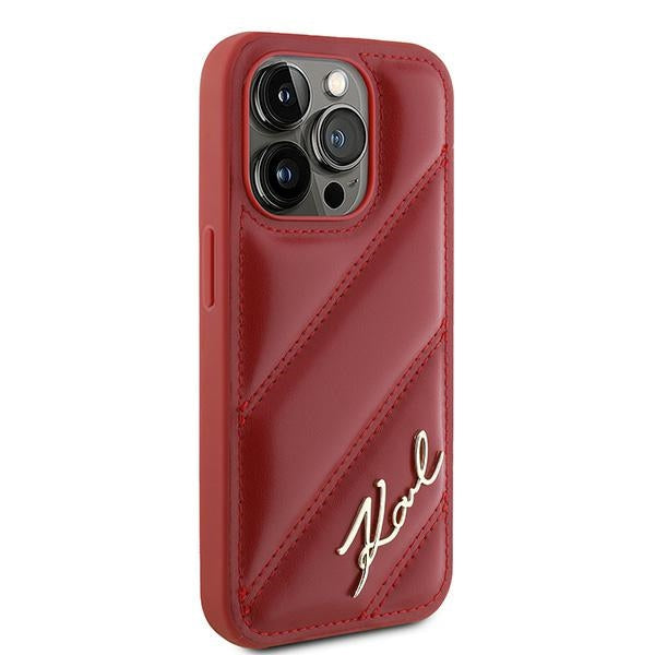 Θήκη για Apple iPhone 15 Pro, Karl Lagerfeld, Diagonal Quilted Script, Rosie