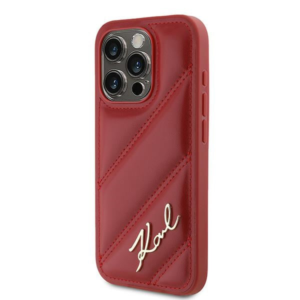 Θήκη για Apple iPhone 15 Pro, Karl Lagerfeld, Diagonal Quilted Script, Rosie