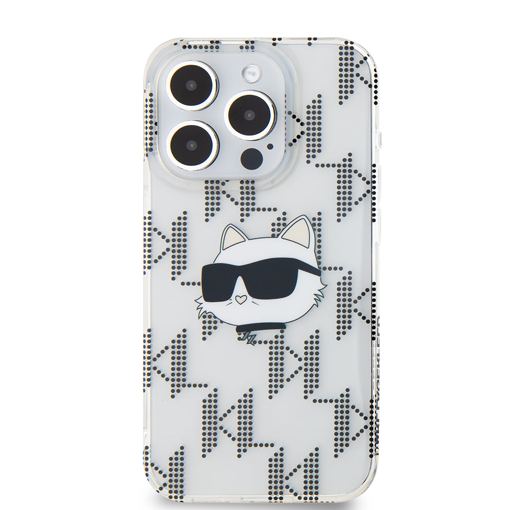 Θήκη για Apple iPhone 15 Pro, Karl Lagerfeld, IML Electroplated Choupette Head, Διάφανη