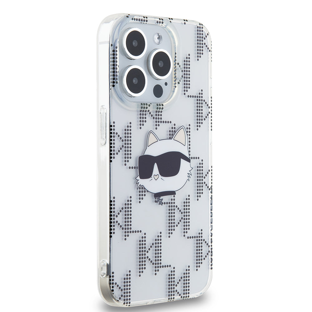 Θήκη για Apple iPhone 15 Pro, Karl Lagerfeld, IML Electroplated Choupette Head, Διάφανη