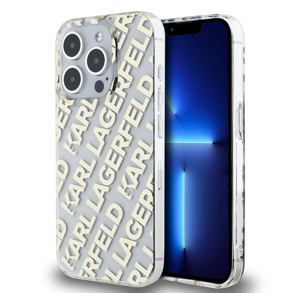 Θήκη για Apple iPhone 15 Pro, Karl Lagerfeld, IML Electroplated Repeated Logo, Χρυσή